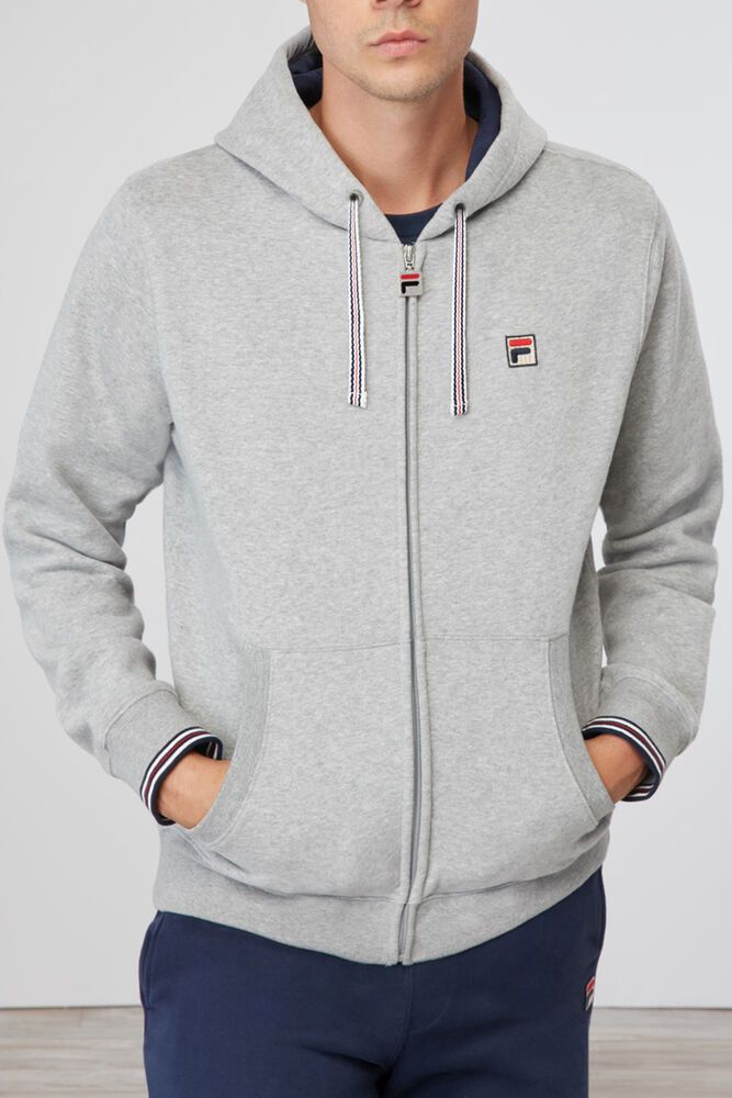 Fila Miesten Collegepaita Tenconi Hooded Harmaat - UZLD-34701